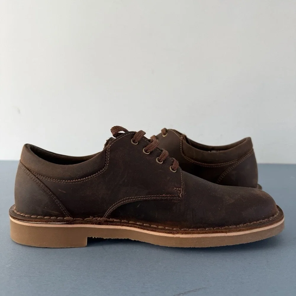 Clarks Bushacre 3 Lo Beeswax Leather‎ Brown Oxfords Lace Up Mens Shoes
